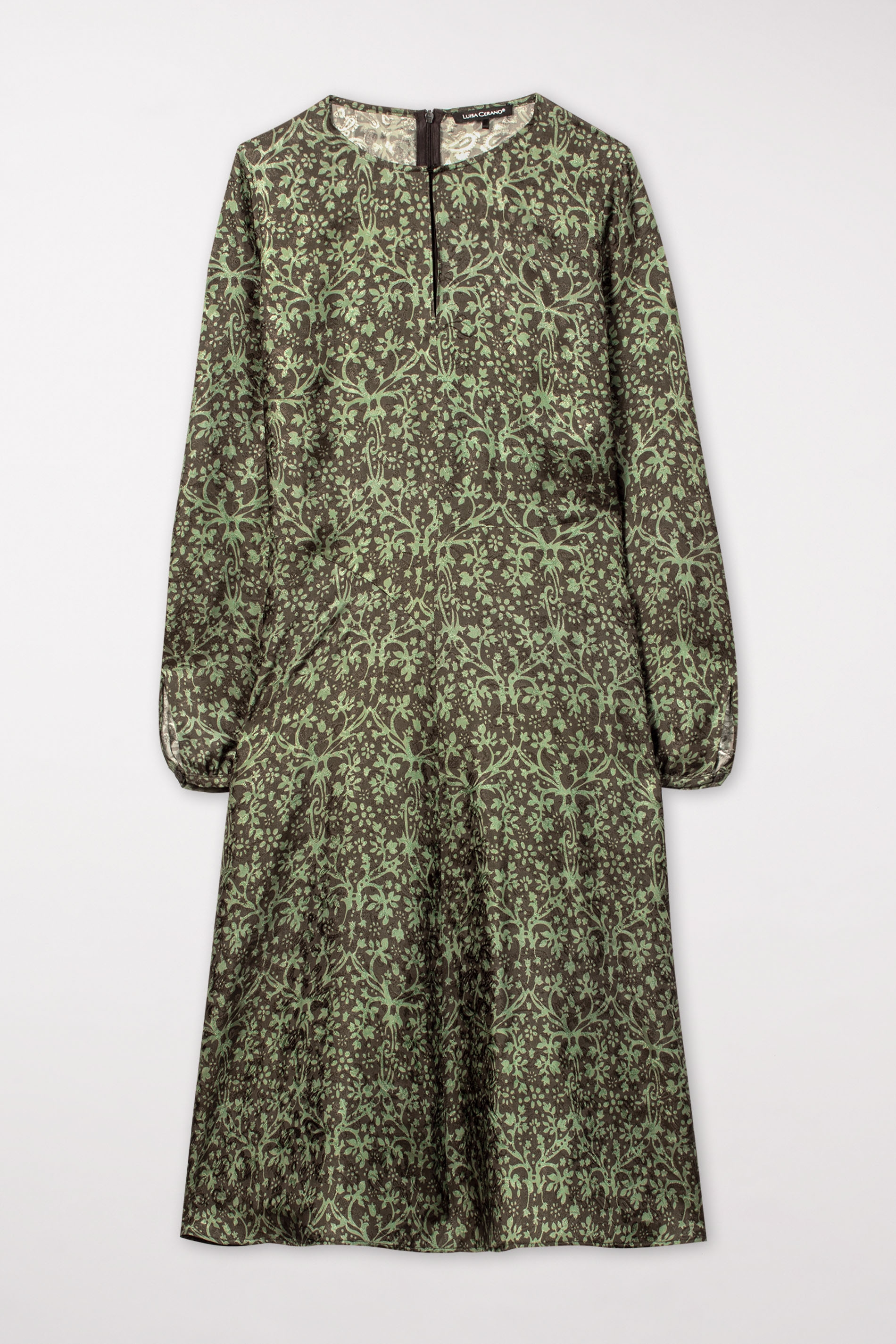 Sukienka z żakardu wiskozowego zielona Luisa Cerano  748256-3302-1943