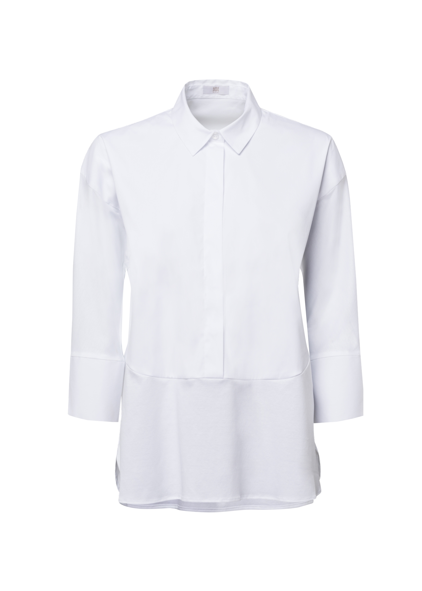 Koszula biała z kołnierzem, zapinana na guziki, rękawy rozszerzane 3/4 Riani 135160-8017-100