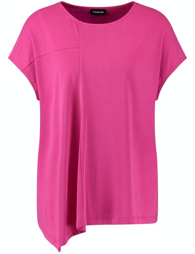 Bluzka z wydłużonym bokiem w kolorze różowym Taifun 171040-16222-3280